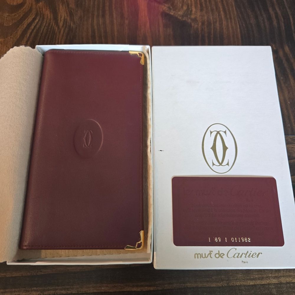 Authentic Cartier Burgundy Leather Wallet